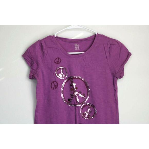 The Children’s Place Girl’s Peace Sign Graphic Tee Kid’s Youth Size XL 14 - Picture 3 of 6